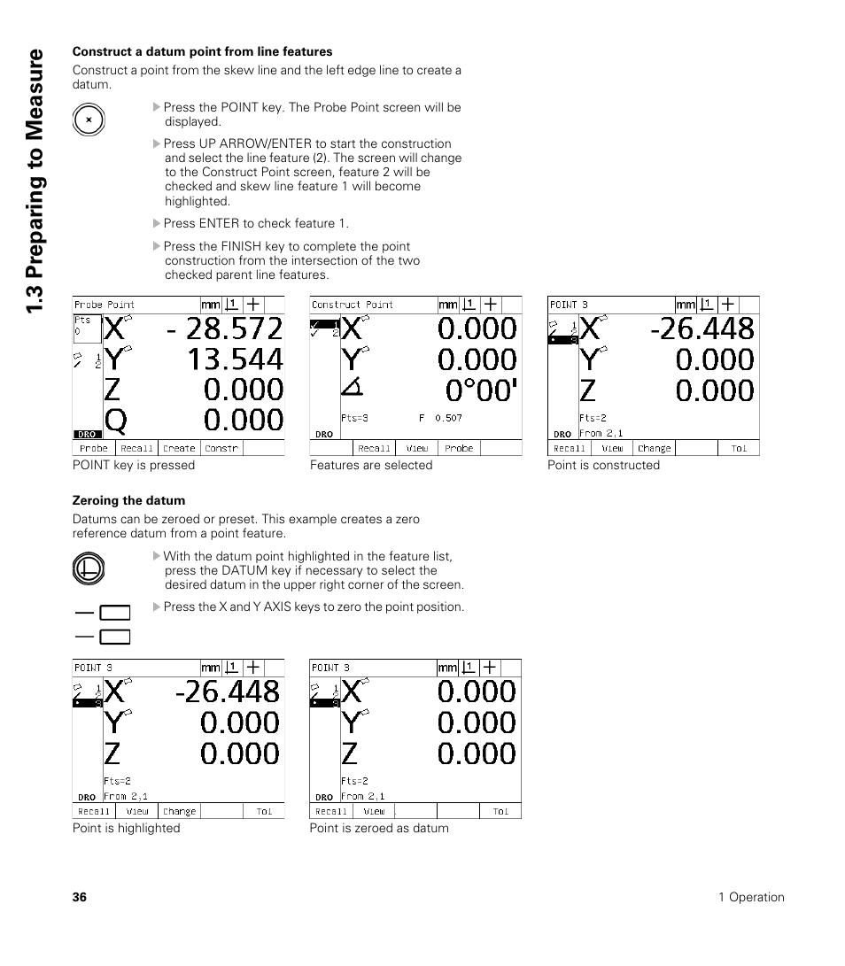 3 pr epar ing t o measur e | HEIDENHAIN ND 1200 User Manual | Page 36 / 141