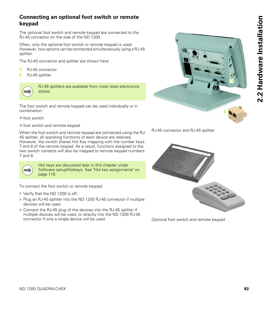 2 har dw a re installation | HEIDENHAIN ND 1200 User Manual | Page 83 / 141