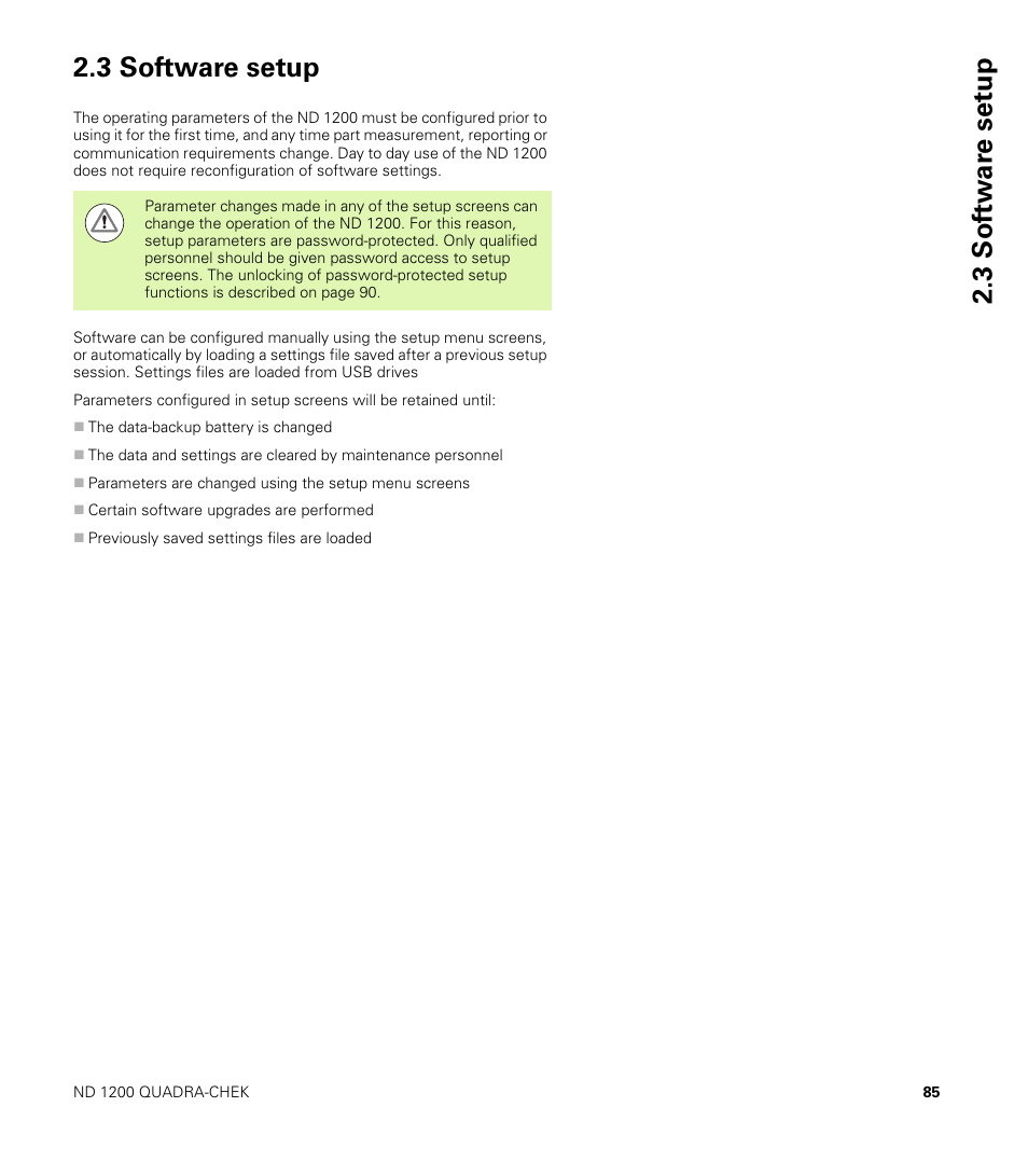 3 software setup, 3 sof tw a re set u p 2.3 software setup | HEIDENHAIN ND 1200 User Manual | Page 85 / 141