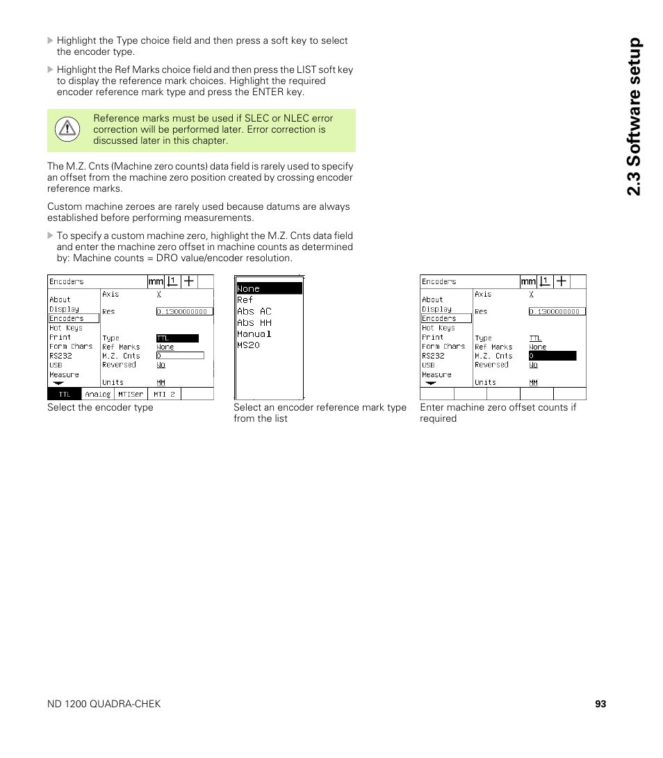 3 sof tw a re set u p | HEIDENHAIN ND 1200 User Manual | Page 93 / 141
