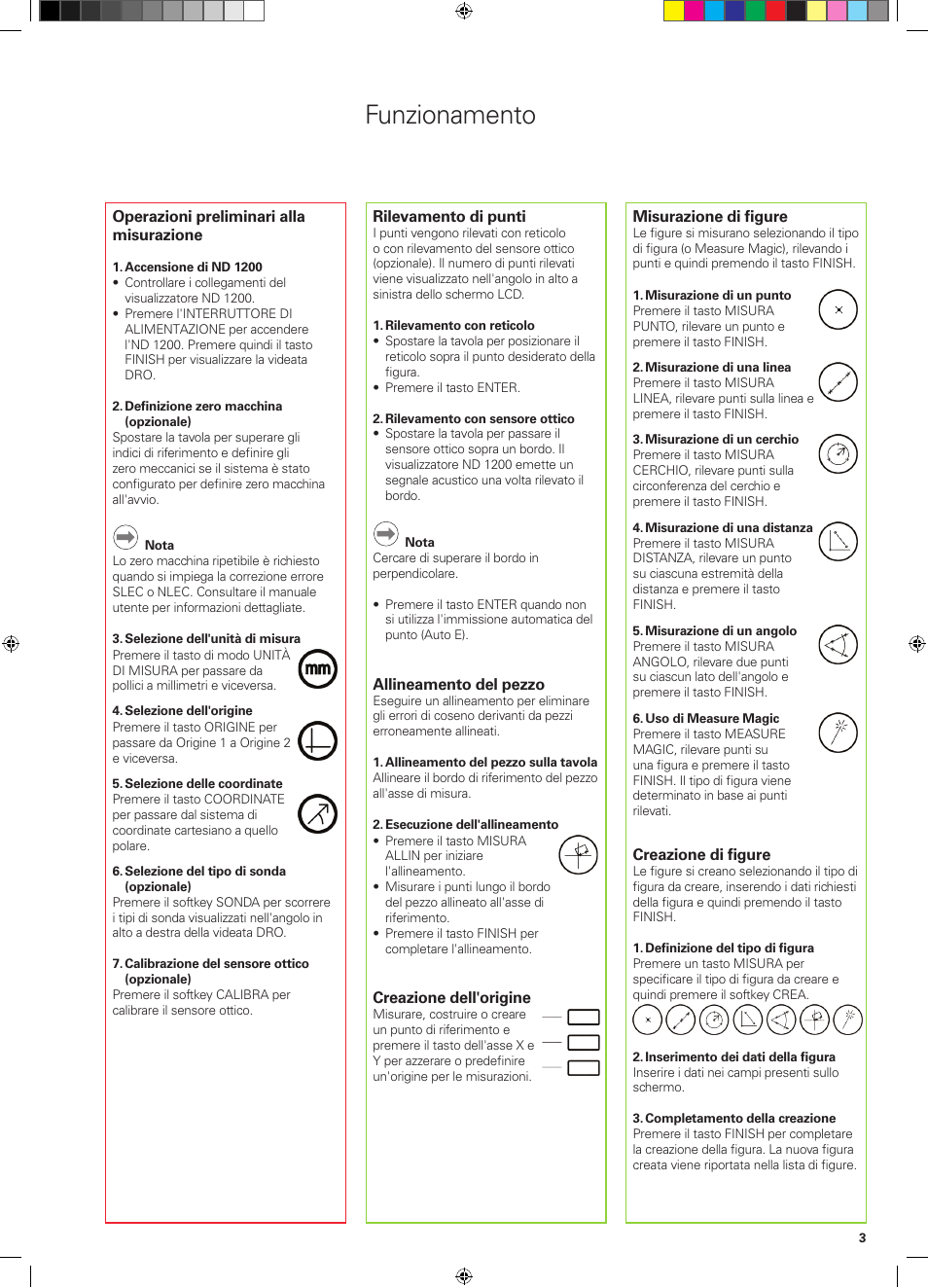 Funzionamento | HEIDENHAIN ND 1200 Quick Start User Manual | Page 17 / 64