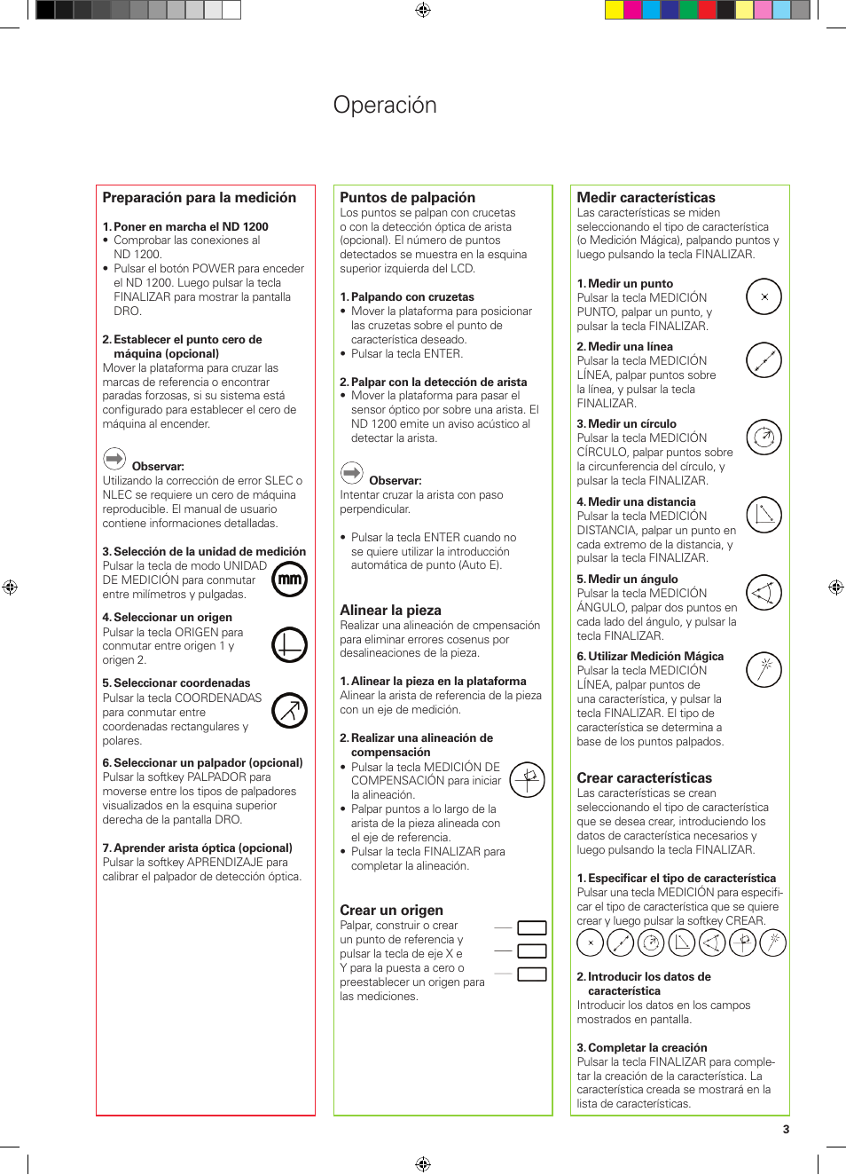 Operación | HEIDENHAIN ND 1200 Quick Start User Manual | Page 21 / 64