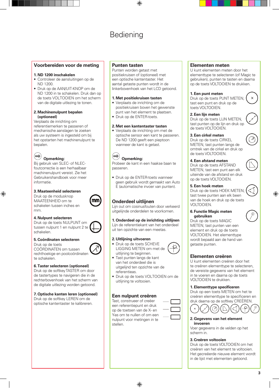 Bediening | HEIDENHAIN ND 1200 Quick Start User Manual | Page 29 / 64