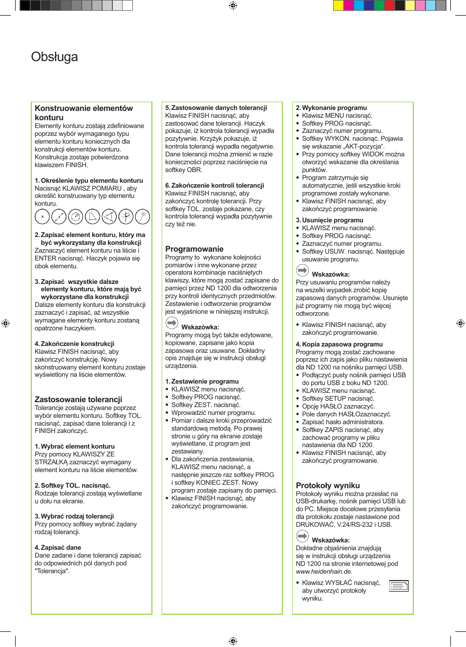Obsługa | HEIDENHAIN ND 1200 Quick Start User Manual | Page 42 / 64