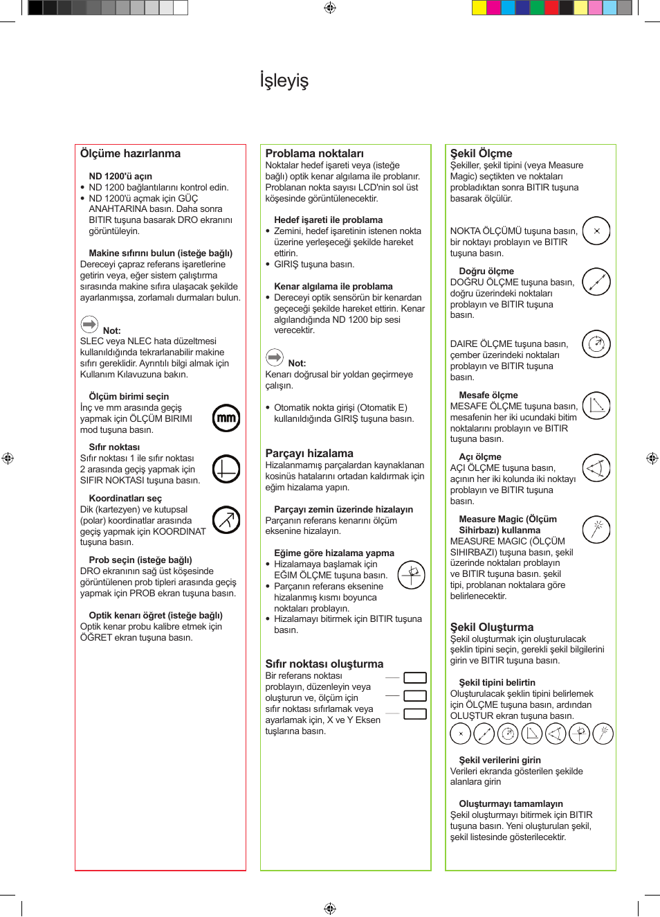 Işleyiş | HEIDENHAIN ND 1200 Quick Start User Manual | Page 49 / 64