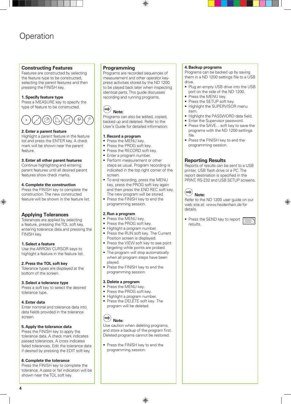 Operation | HEIDENHAIN ND 1200 Quick Start User Manual | Page 6 / 64