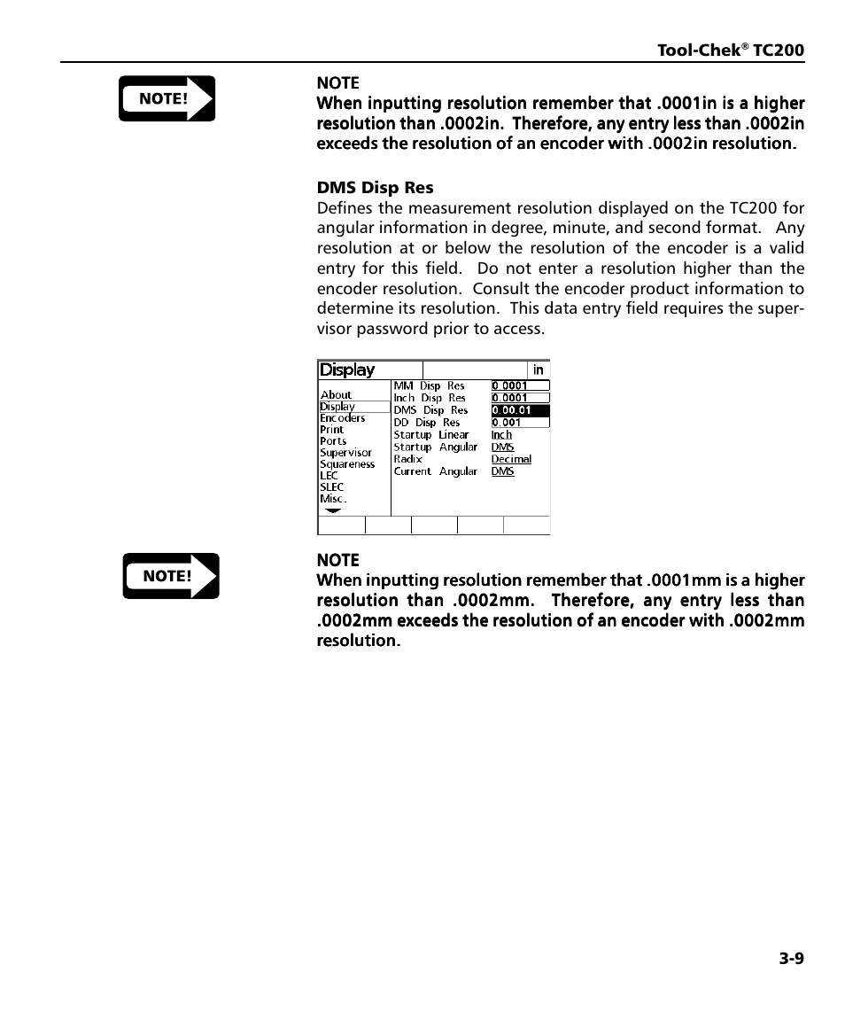 Dms disp res 3-9, Dms disp res | HEIDENHAIN ND 1200T User Manual | Page 61 / 107