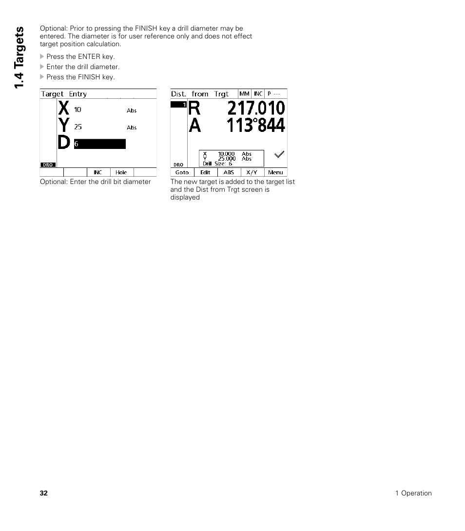 4 t a rg e ts | HEIDENHAIN ND 1200R User Manual | Page 32 / 98