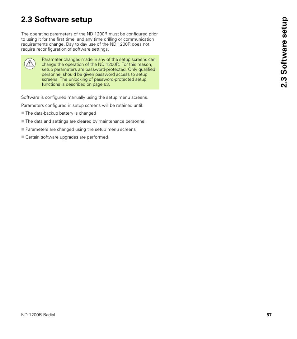 3 software setup, 3 sof tw a re set u p 2.3 software setup | HEIDENHAIN ND 1200R User Manual | Page 57 / 98