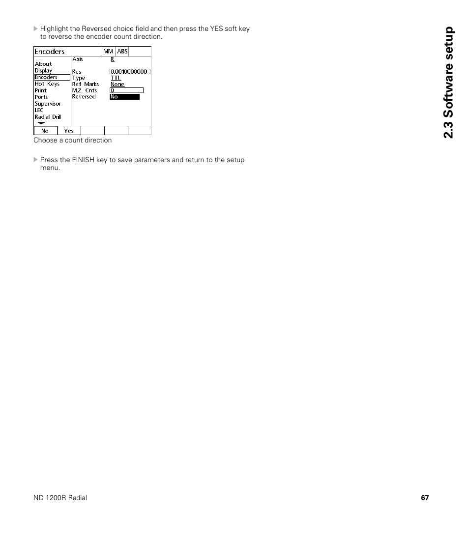 3 sof tw a re set u p | HEIDENHAIN ND 1200R User Manual | Page 67 / 98