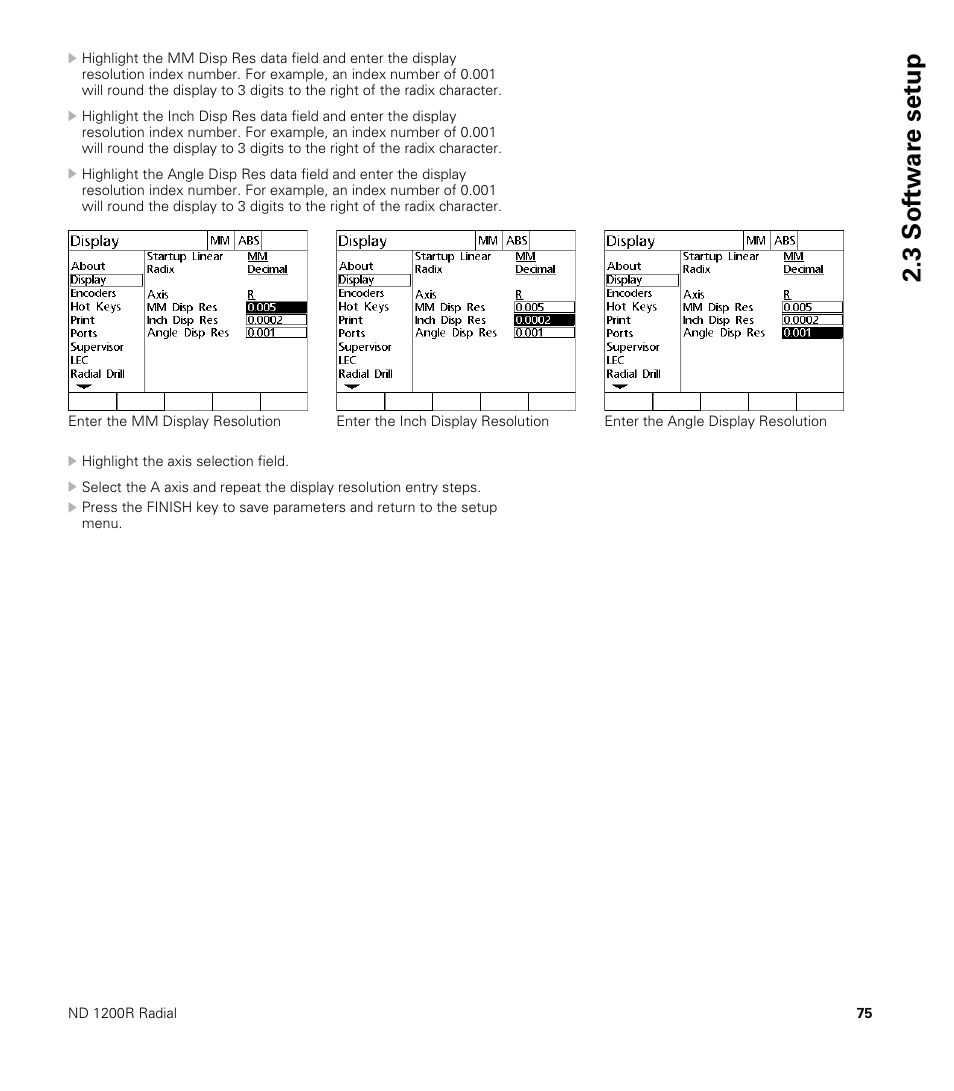 3 sof tw a re set u p | HEIDENHAIN ND 1200R User Manual | Page 75 / 98