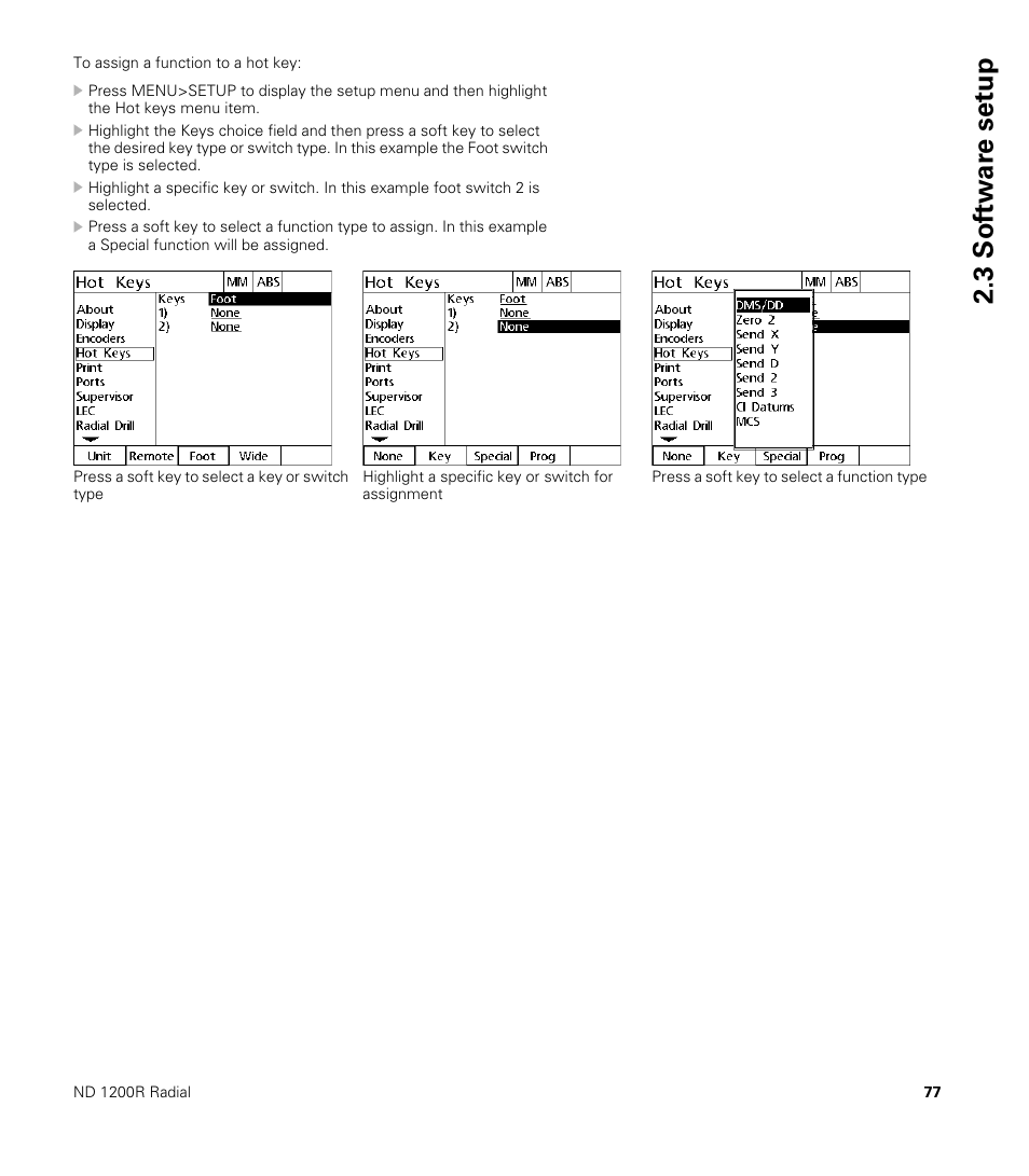 3 sof tw a re set u p | HEIDENHAIN ND 1200R User Manual | Page 77 / 98