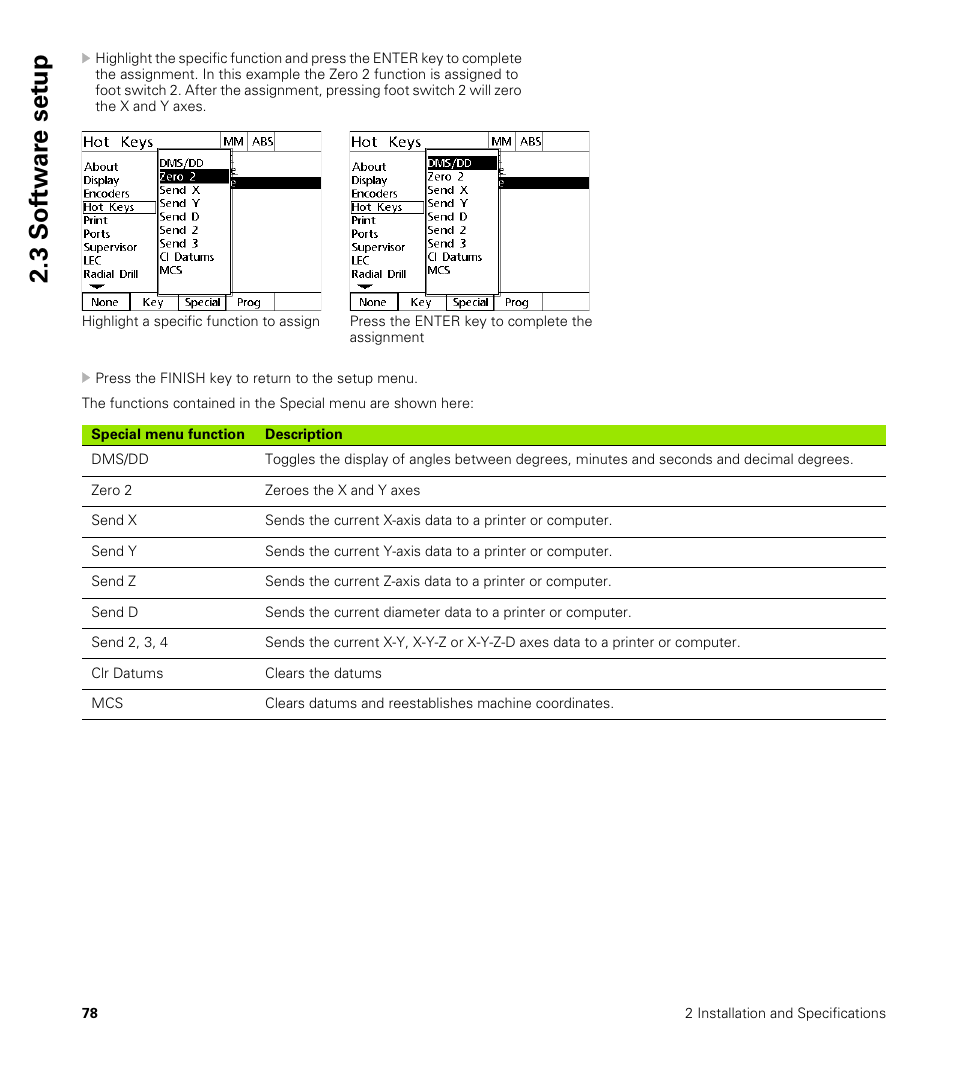 3 sof tw a re set u p | HEIDENHAIN ND 1200R User Manual | Page 78 / 98