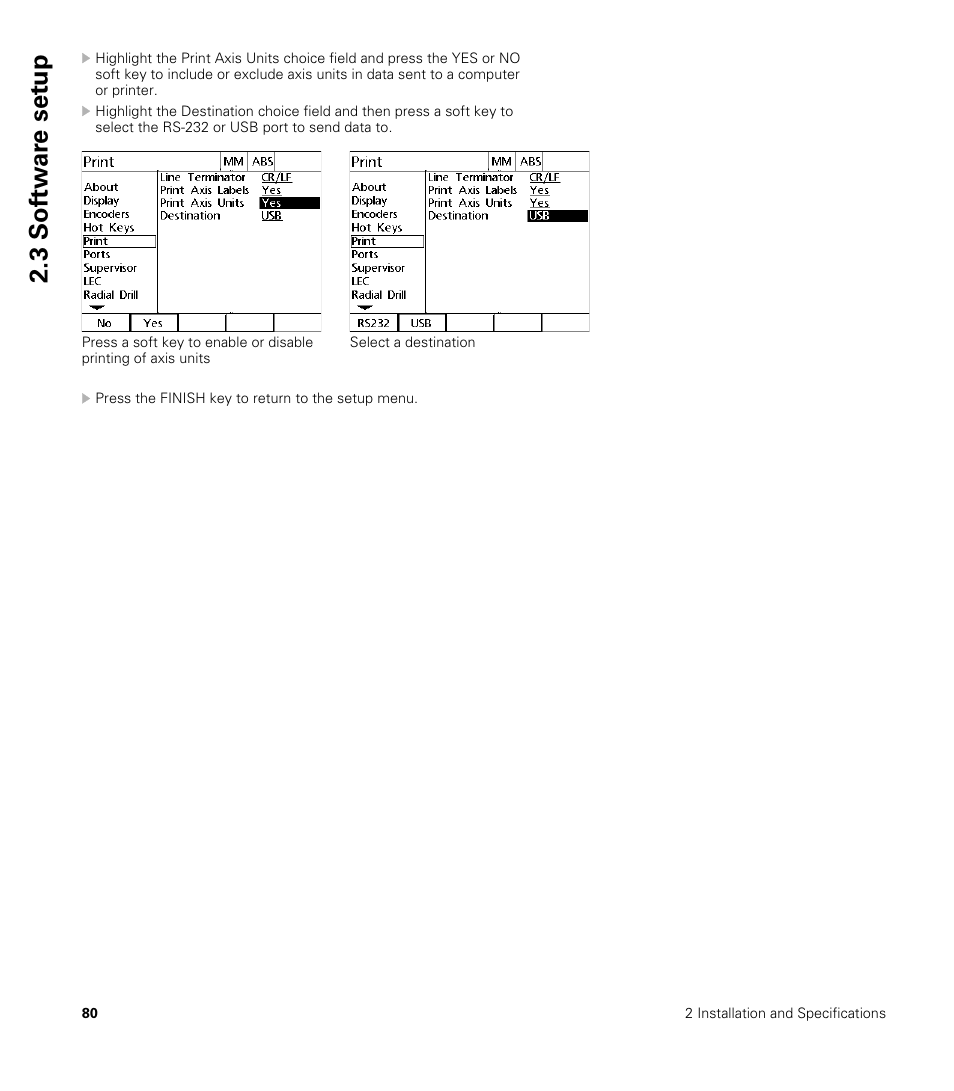 3 sof tw a re set u p | HEIDENHAIN ND 1200R User Manual | Page 80 / 98