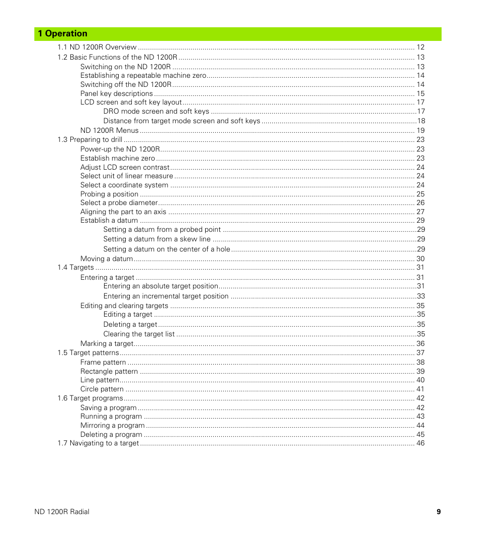 1 operation | HEIDENHAIN ND 1200R User Manual | Page 9 / 98