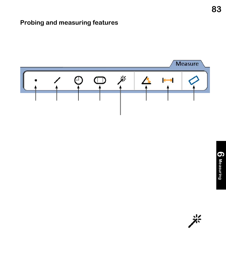 Probing and measuring features, Probing with measure magic | HEIDENHAIN ND 1300 VED and Crosshair Systems User Manual | Page 103 / 331