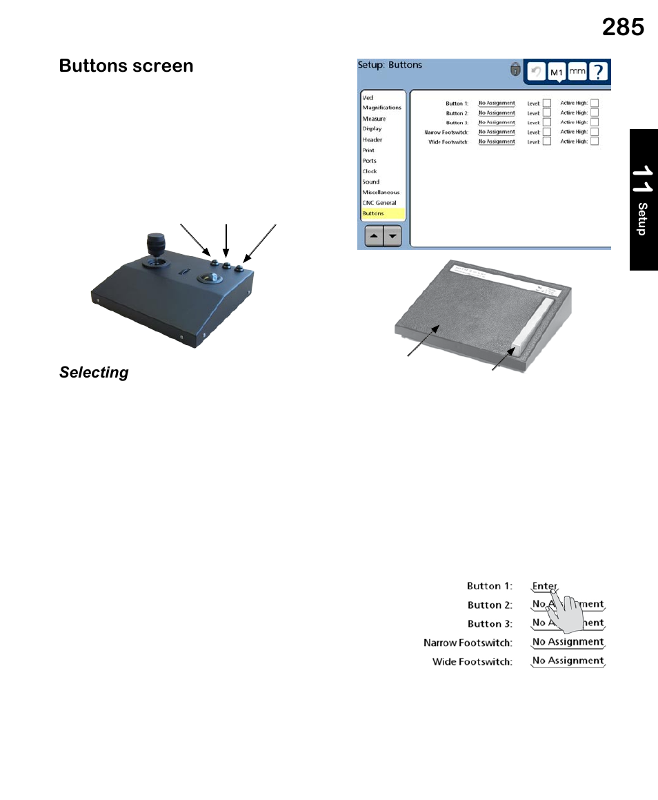 Buttons screen | HEIDENHAIN ND 1300 VED and Crosshair Systems User Manual | Page 305 / 331