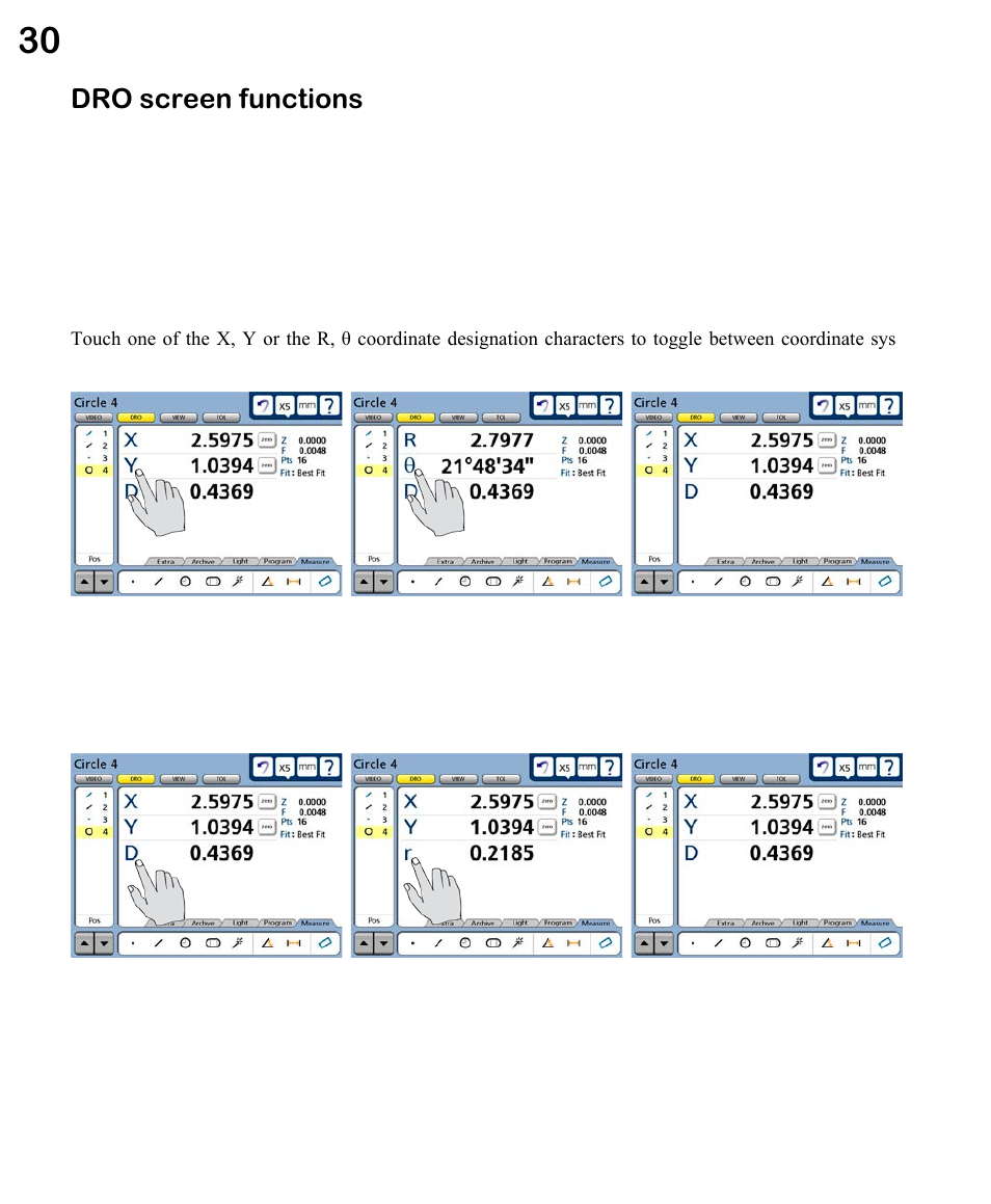 Dro screen functions | HEIDENHAIN ND 1300 VED and Crosshair Systems User Manual | Page 50 / 331