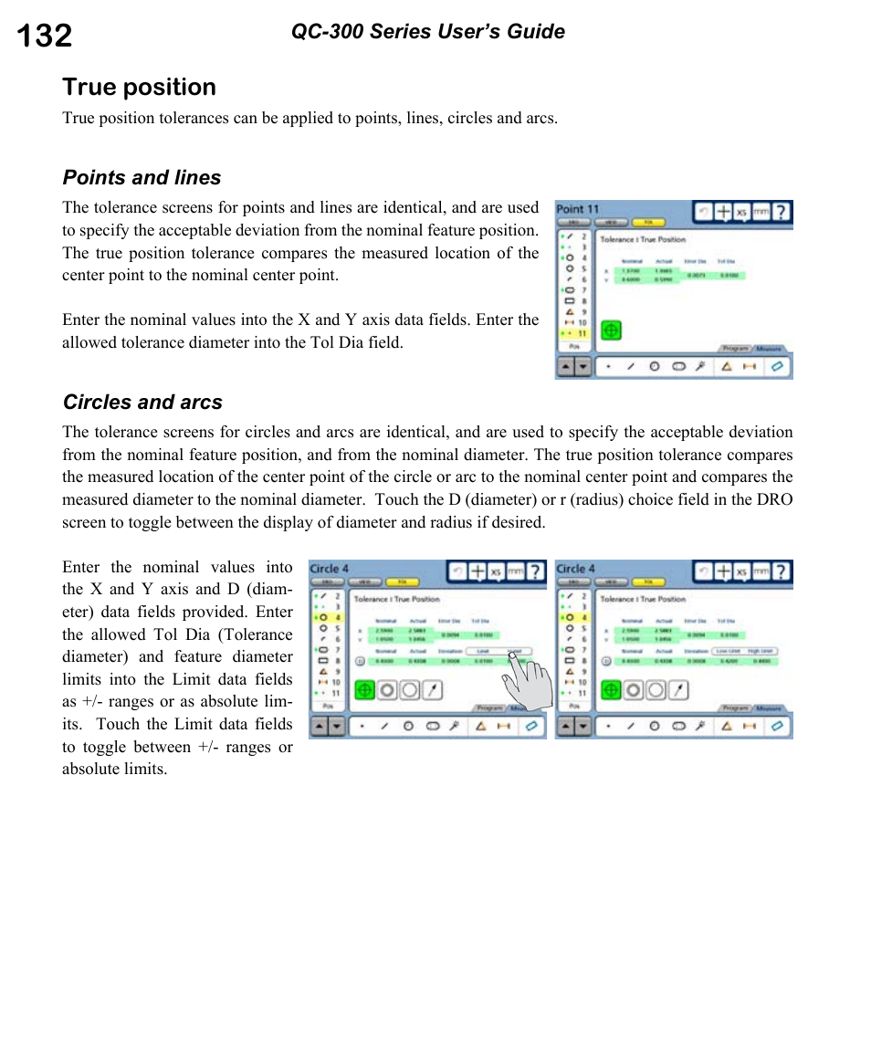 True position | HEIDENHAIN ND 1300 OED and Crosshair Systems User Manual | Page 150 / 257