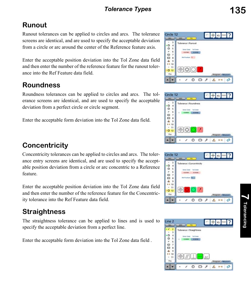 Runout, Roundness, Concentricity | Straightness | HEIDENHAIN ND 1300 OED and Crosshair Systems User Manual | Page 153 / 257