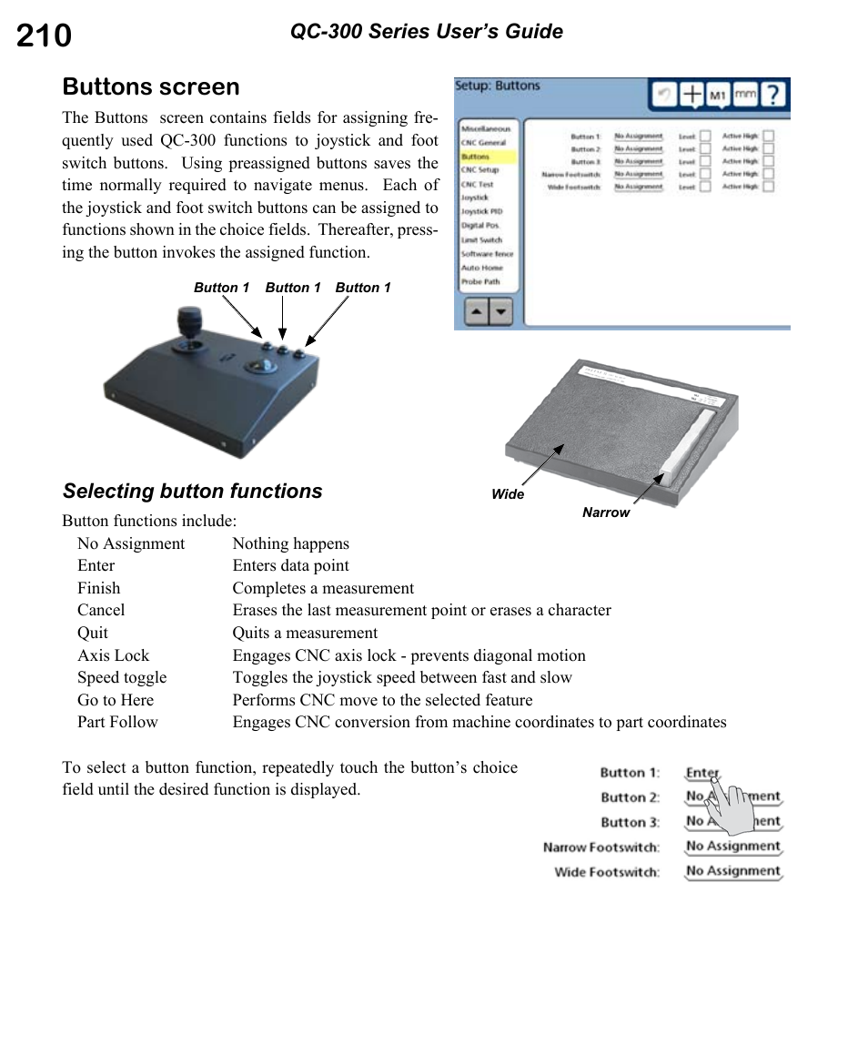 Buttons screen | HEIDENHAIN ND 1300 OED and Crosshair Systems User Manual | Page 228 / 257