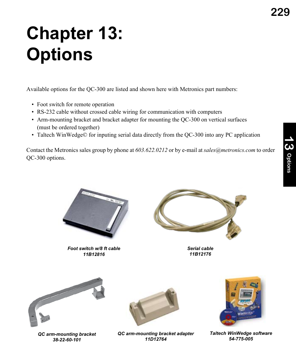 Chapter 13: options | HEIDENHAIN ND 1300 OED and Crosshair Systems User Manual | Page 247 / 257