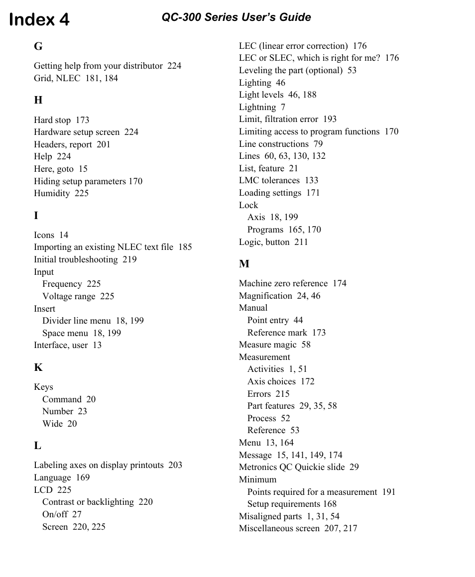 Index 4 | HEIDENHAIN ND 1300 OED and Crosshair Systems User Manual | Page 252 / 257