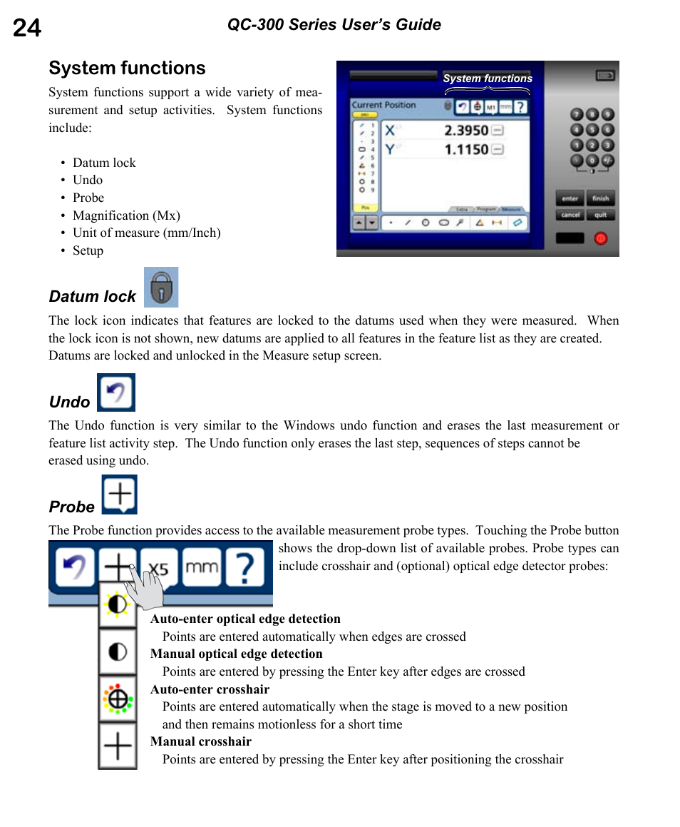 System functions | HEIDENHAIN ND 1300 OED and Crosshair Systems User Manual | Page 42 / 257
