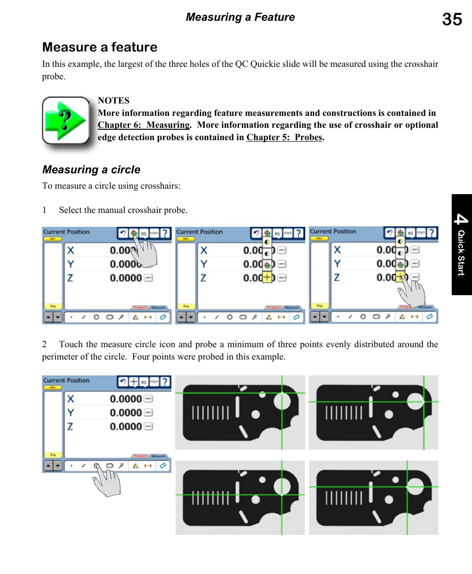 Measure a feature | HEIDENHAIN ND 1300 OED and Crosshair Systems User Manual | Page 53 / 257