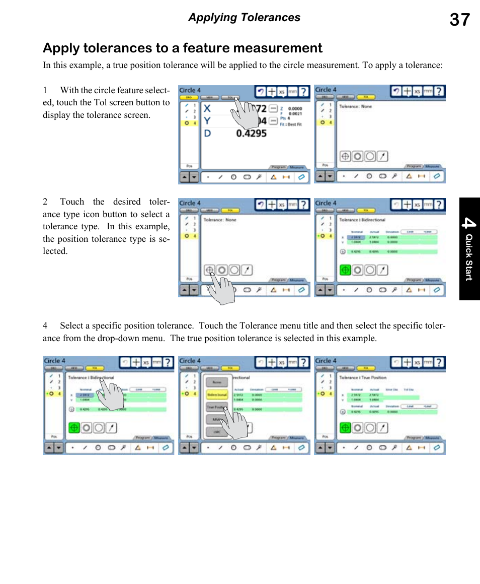 Apply tolerances to a feature measurement | HEIDENHAIN ND 1300 OED and Crosshair Systems User Manual | Page 55 / 257