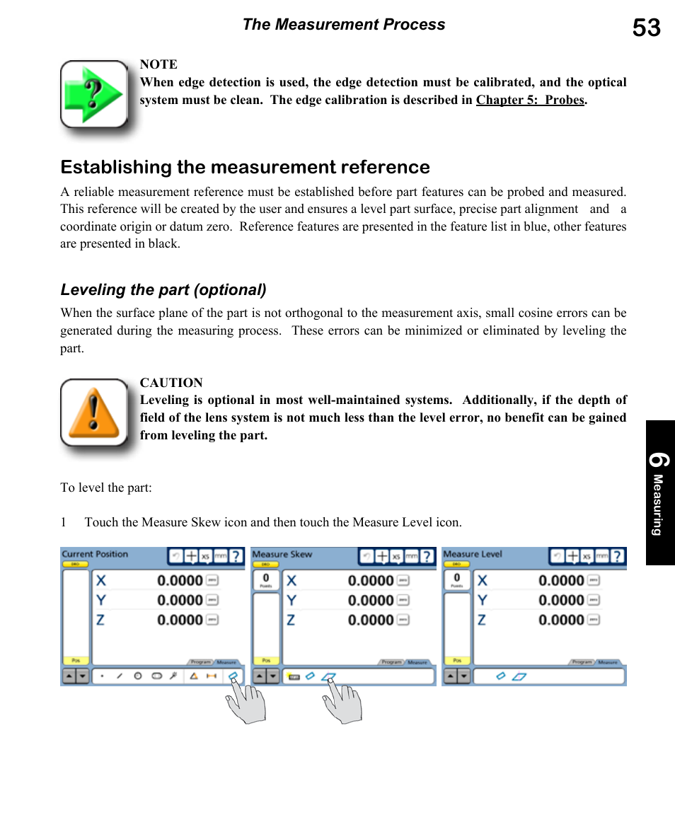 Establishing the measurement reference | HEIDENHAIN ND 1300 OED and Crosshair Systems User Manual | Page 71 / 257