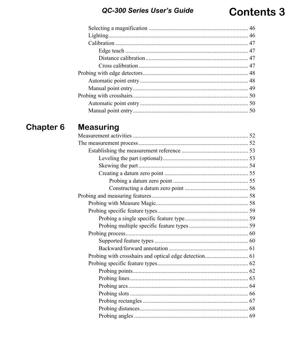 Contents 3, Chapter 6 measuring | HEIDENHAIN ND 1300 OED and Crosshair Systems User Manual | Page 9 / 257
