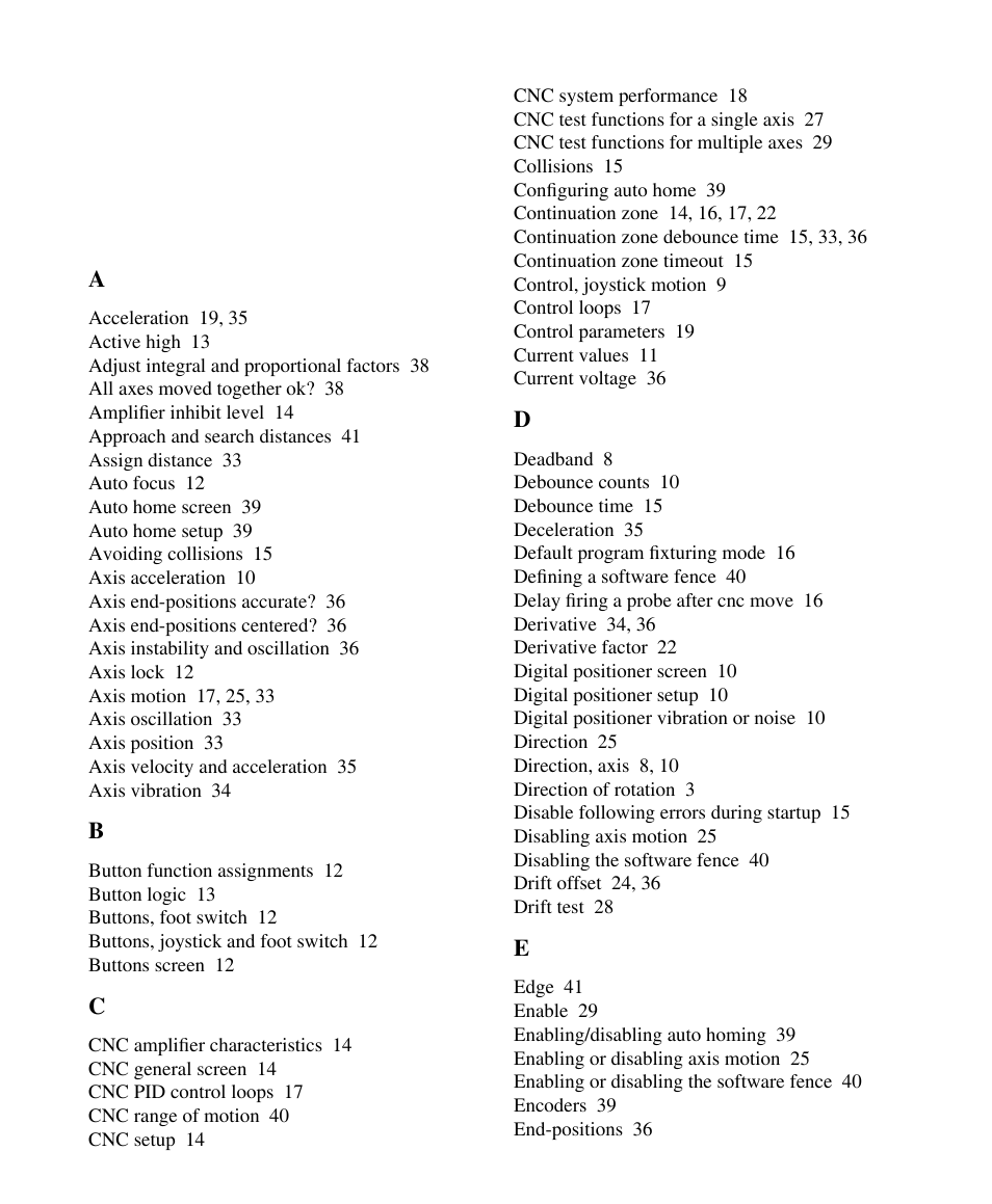Index | HEIDENHAIN ND 1300 CNC Setup User Manual | Page 51 / 54