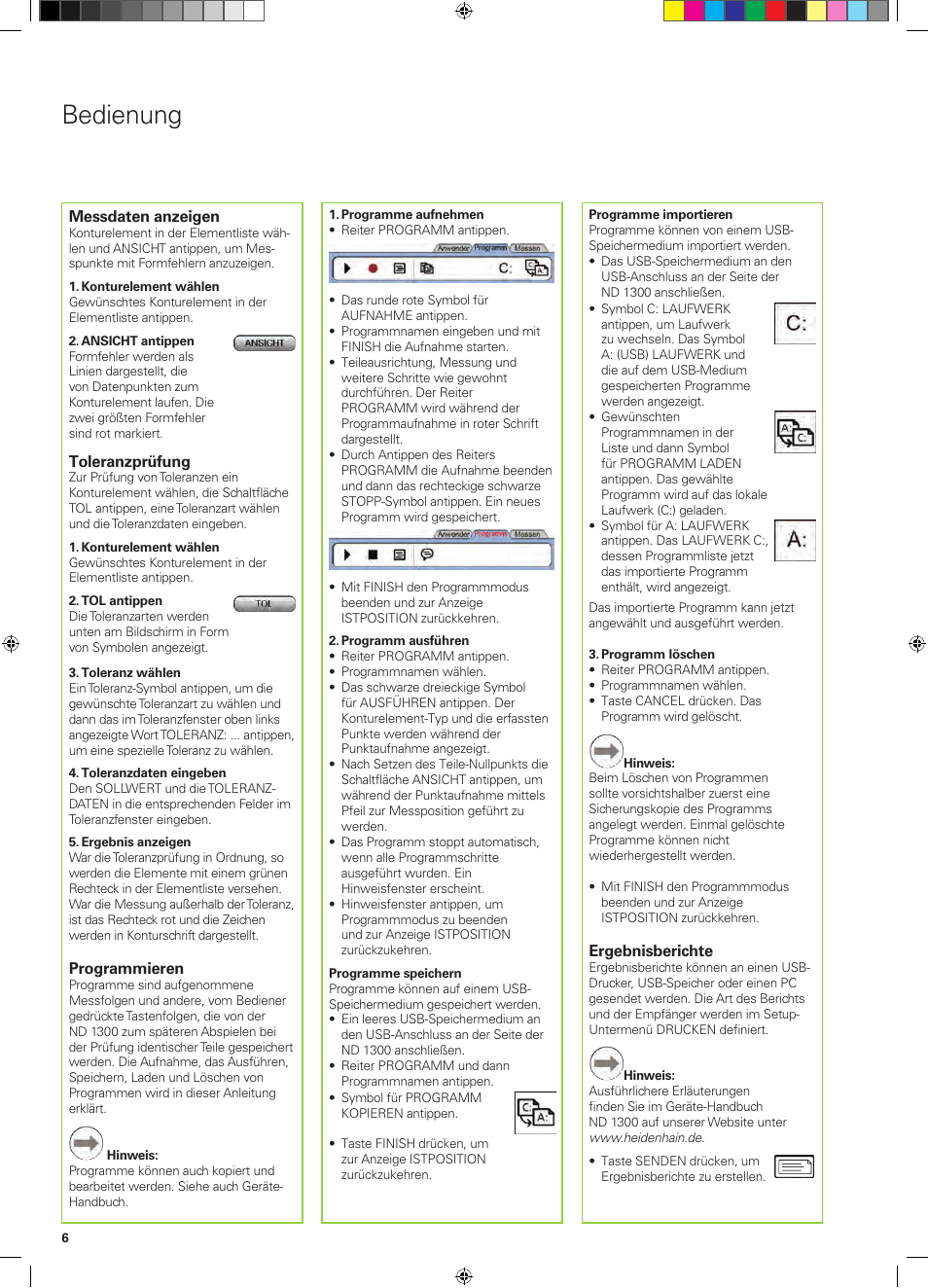 Bedienung | HEIDENHAIN ND 1300 Quick Start User Manual | Page 14 / 92