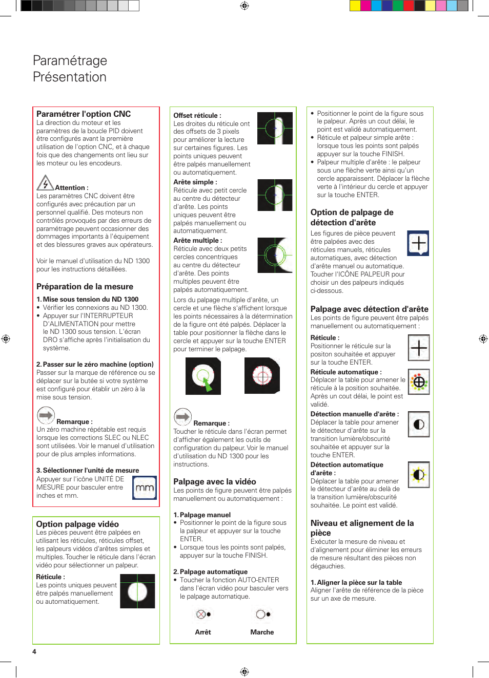 Paramétrage présentation | HEIDENHAIN ND 1300 Quick Start User Manual | Page 18 / 92