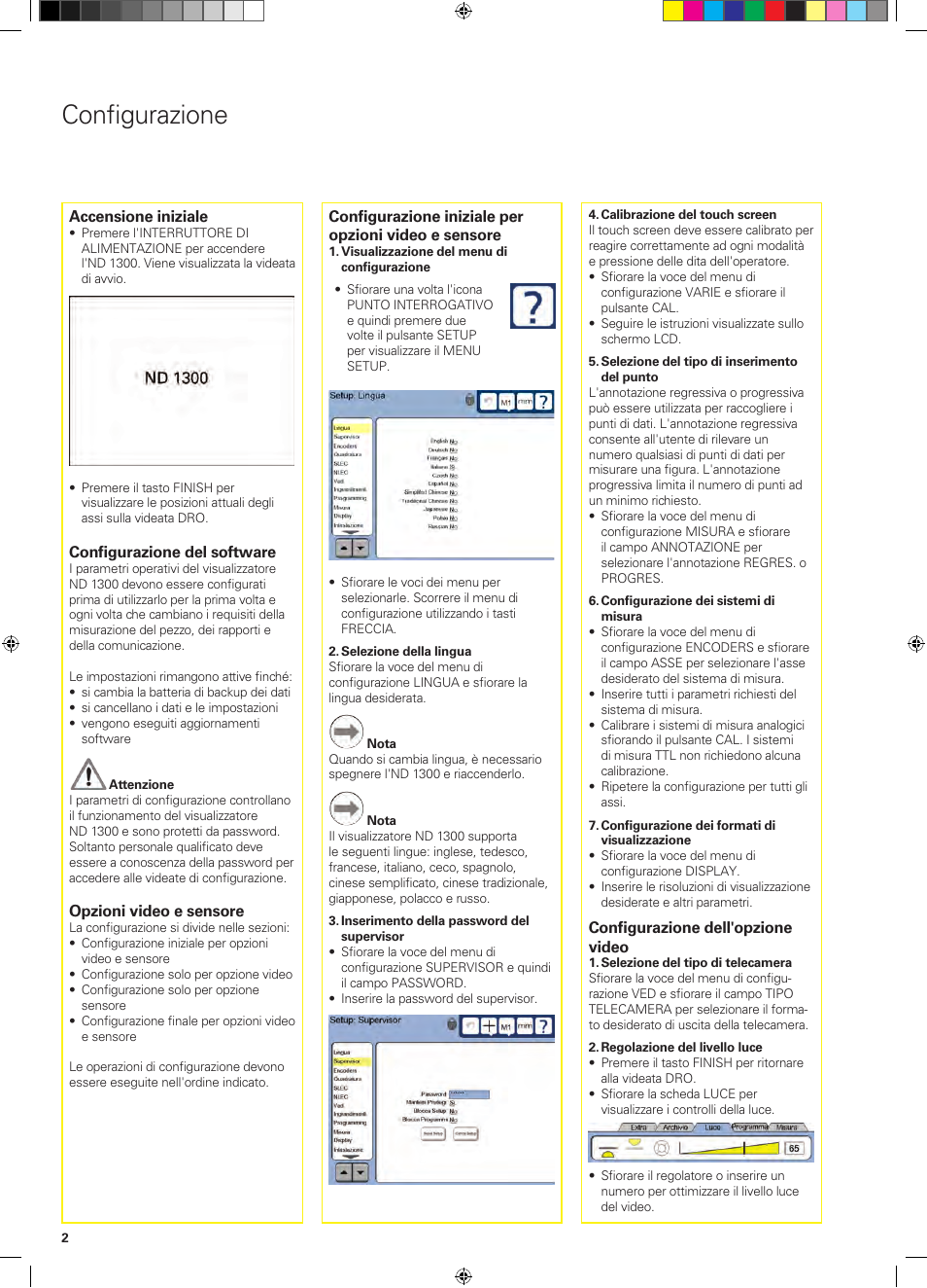 Configurazione | HEIDENHAIN ND 1300 Quick Start User Manual | Page 22 / 92