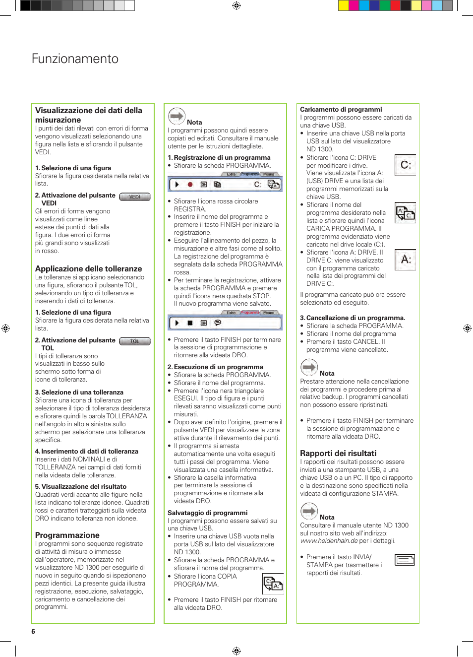 Funzionamento | HEIDENHAIN ND 1300 Quick Start User Manual | Page 26 / 92