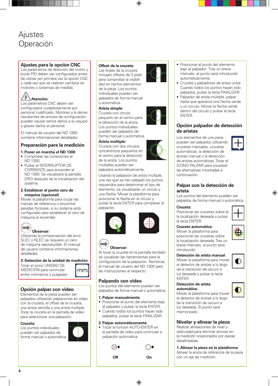 Ajustes operación | HEIDENHAIN ND 1300 Quick Start User Manual | Page 30 / 92