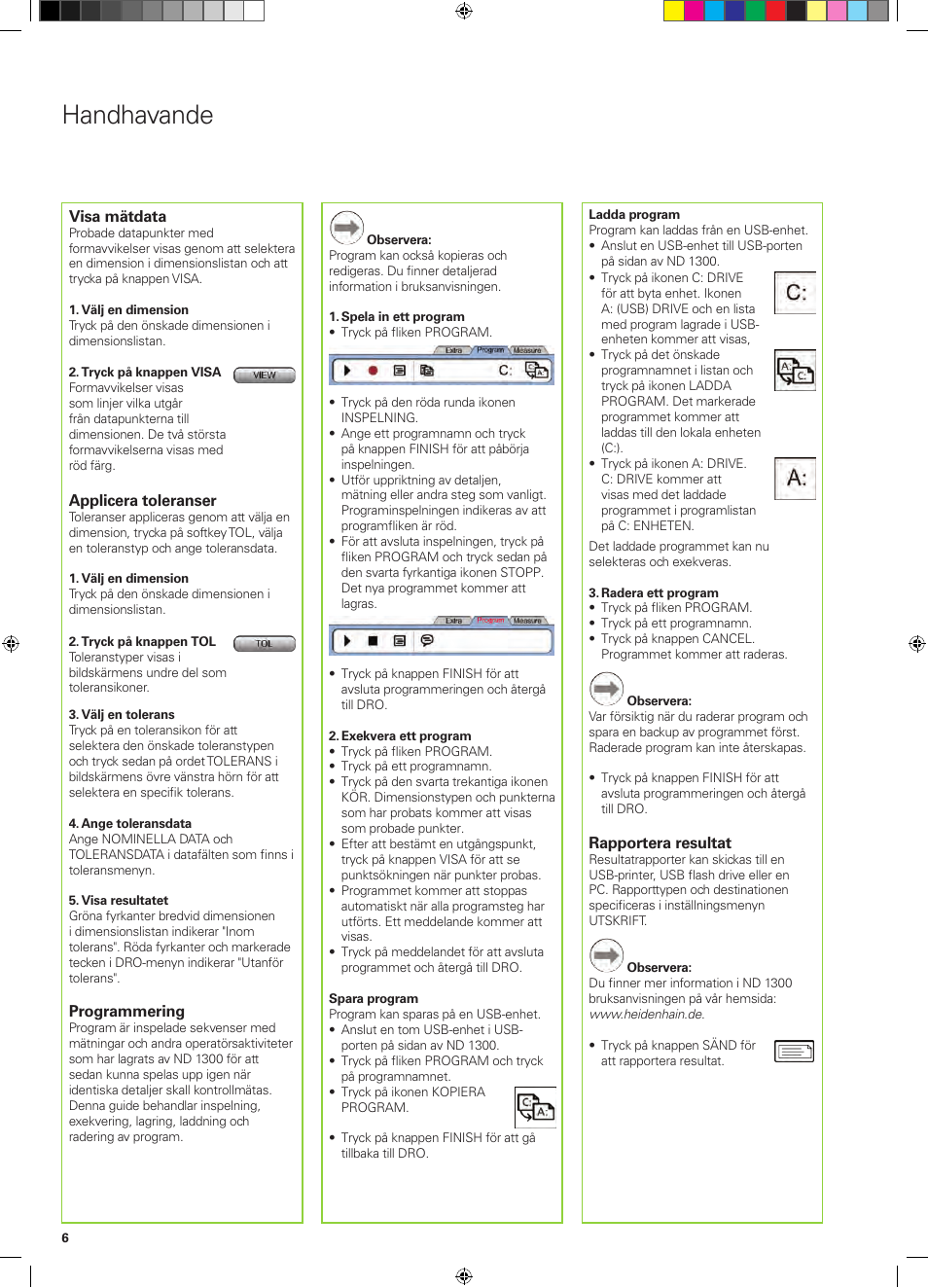 Handhavande | HEIDENHAIN ND 1300 Quick Start User Manual | Page 38 / 92