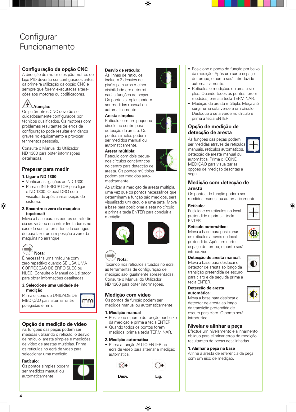 Configurar funcionamento | HEIDENHAIN ND 1300 Quick Start User Manual | Page 54 / 92