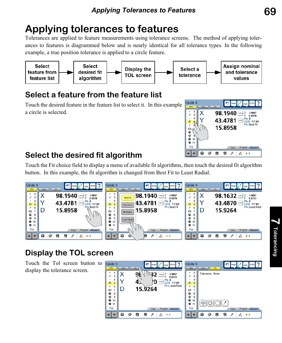 Applying tolerances to features | HEIDENHAIN ND 1400 User Manual | Page 83 / 179