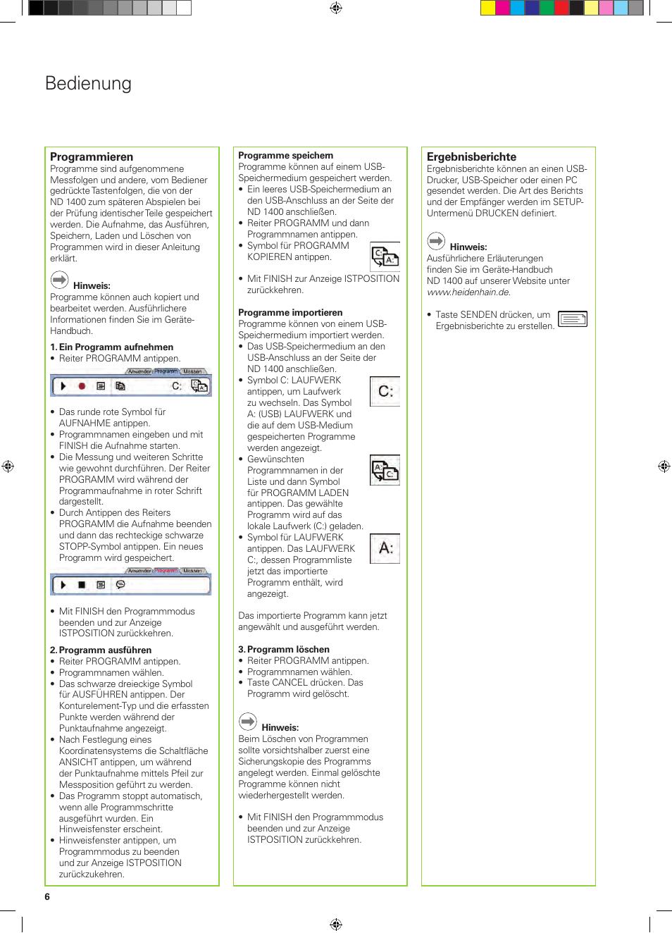 Bedienung | HEIDENHAIN ND 1400 Quick Start User Manual | Page 14 / 96