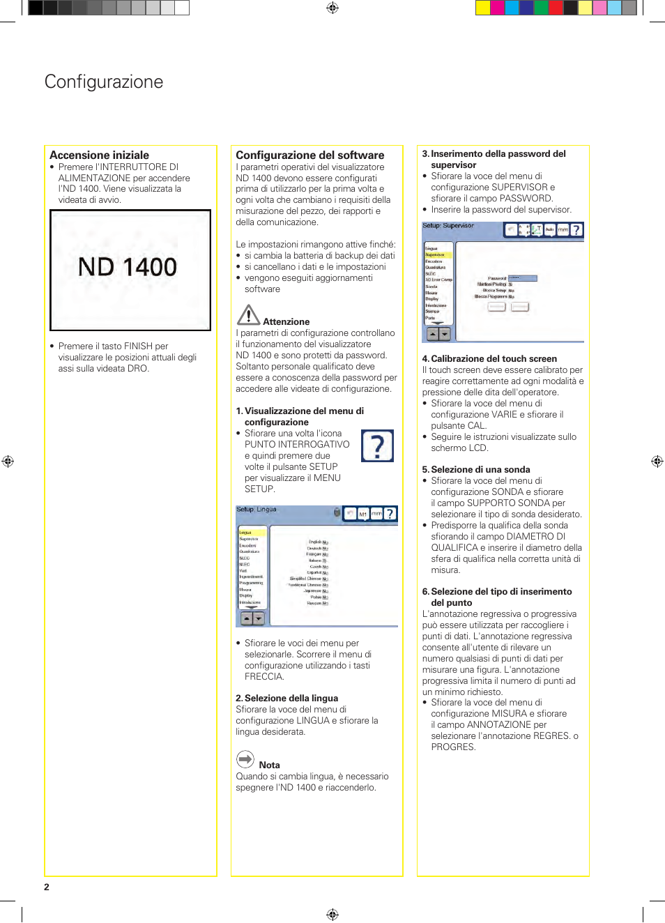 Configurazione | HEIDENHAIN ND 1400 Quick Start User Manual | Page 22 / 96