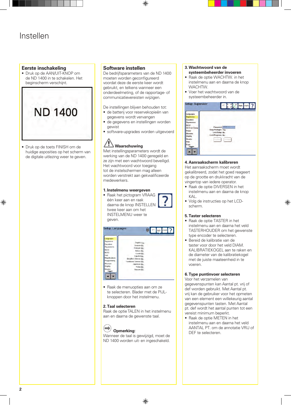 Instellen | HEIDENHAIN ND 1400 Quick Start User Manual | Page 40 / 96