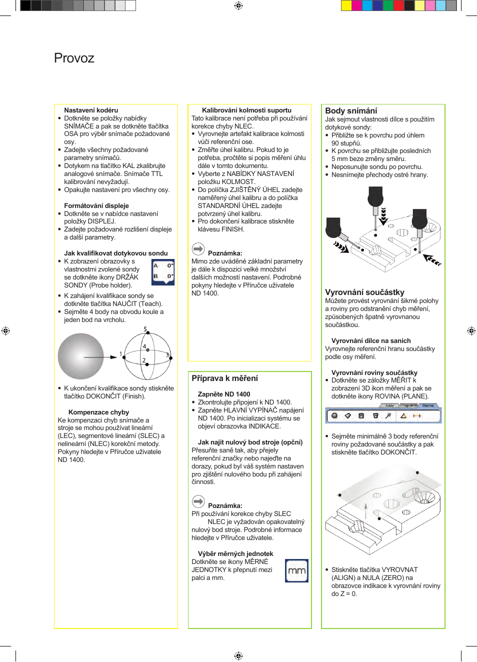 Provoz | HEIDENHAIN ND 1400 Quick Start User Manual | Page 47 / 96