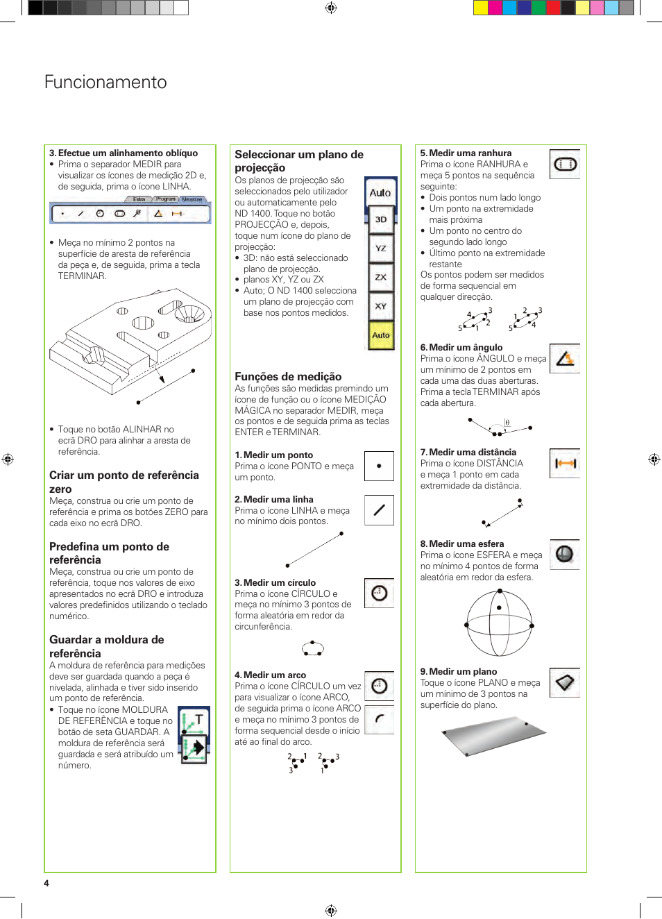 Funcionamento | HEIDENHAIN ND 1400 Quick Start User Manual | Page 54 / 96