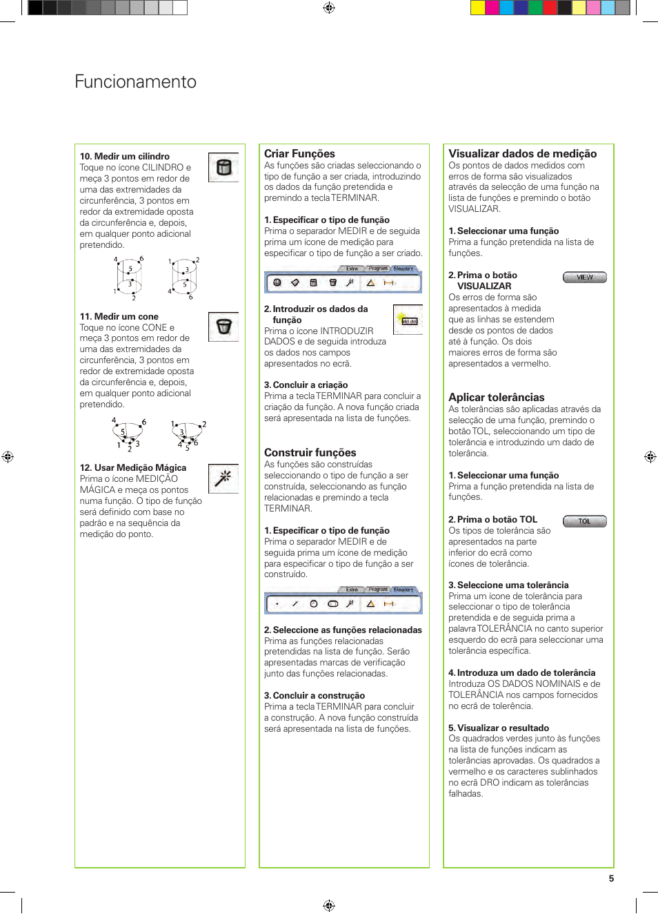Funcionamento | HEIDENHAIN ND 1400 Quick Start User Manual | Page 55 / 96
