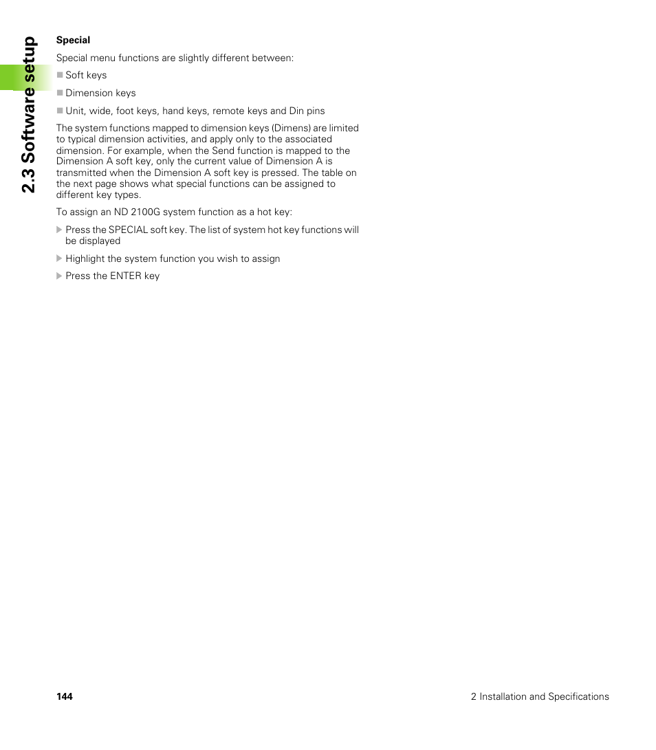 3 s o ft wa re s e tu p | HEIDENHAIN ND 2100G User Manual | Page 144 / 279