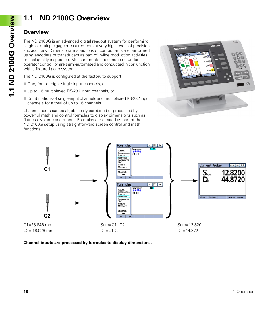 Overview | HEIDENHAIN ND 2100G User Manual | Page 18 / 279