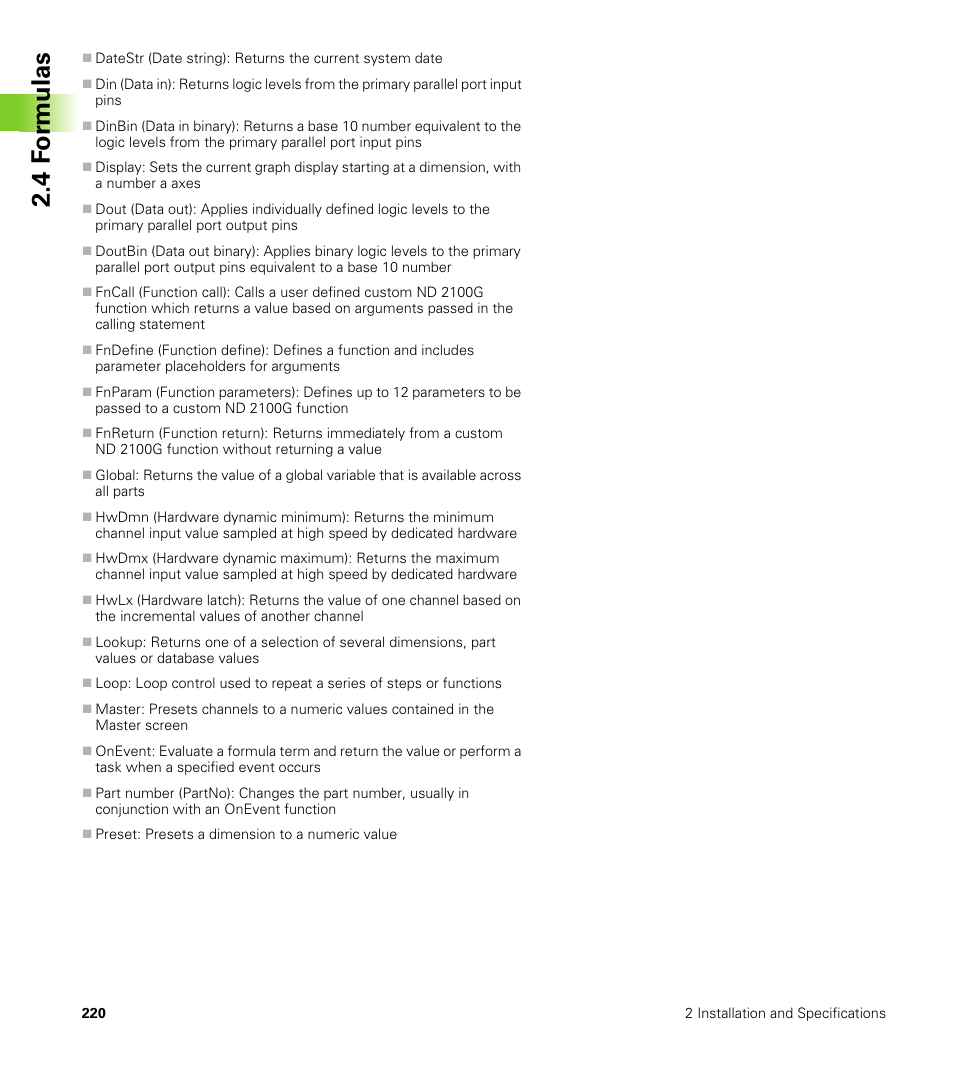 4 f o rm ulas | HEIDENHAIN ND 2100G User Manual | Page 220 / 279